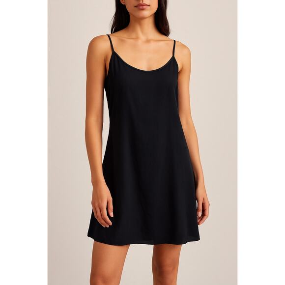 Cynthia Rowley Black Slip Mini Vintage 90s Y2k Dress Size 2 - Picture 1 of 4